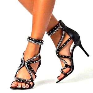 Michael kors Larissa Sandals stilettos Chocolate leather Size 8